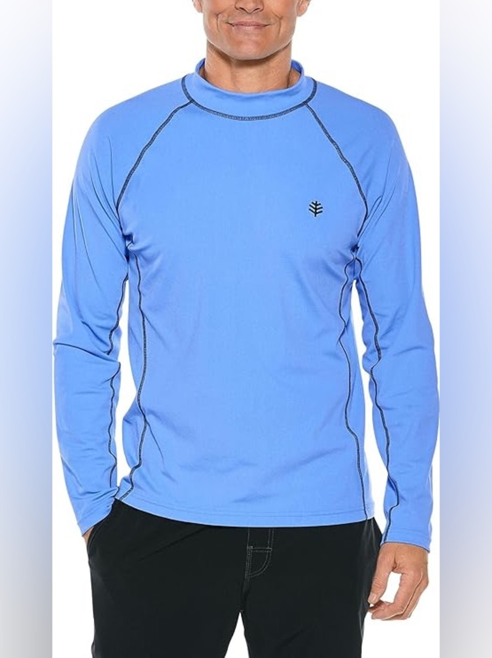 COOLIBAR Men's Tulum Long Sleeve Surf Rash Guard in Blue